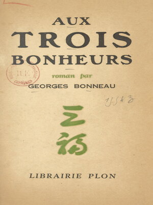 cover image of Aux trois bonheurs